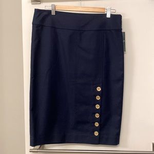 Brand new with tags Ralph Lauren skirt size 8  that buttons up on bottom.
